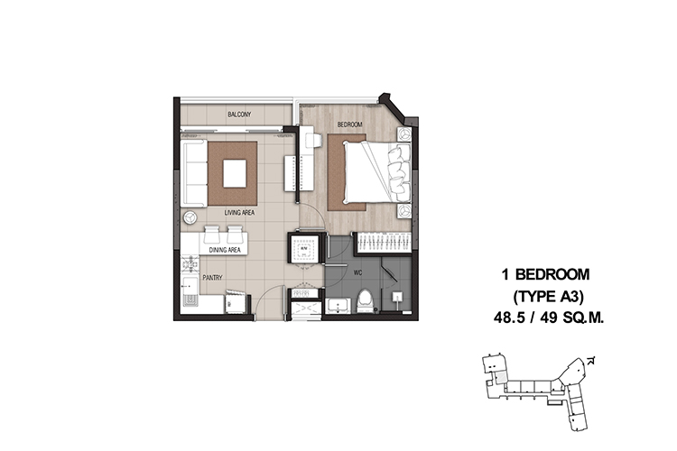 1 Bedroom ในโครงการ แม่น้ำ เรสซิเดนท์, ภาพที่ 4