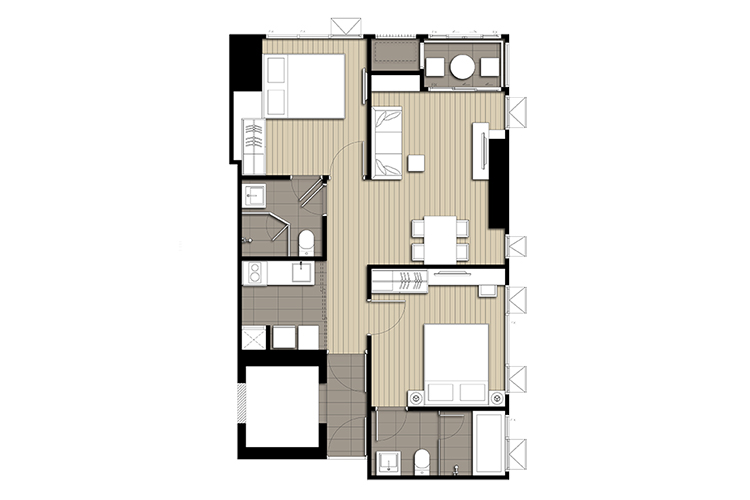 2 Bedroom ในโครงการ ไอดีโอ คิว สยาม-ราชเทวี, ภาพที่ 4