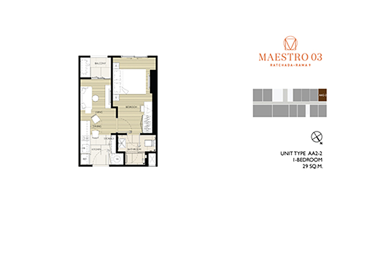 1 Bedroom  ในโครงการ มาเอสโตร 03 รัชดา-พระราม 9, ภาพที่ 4
