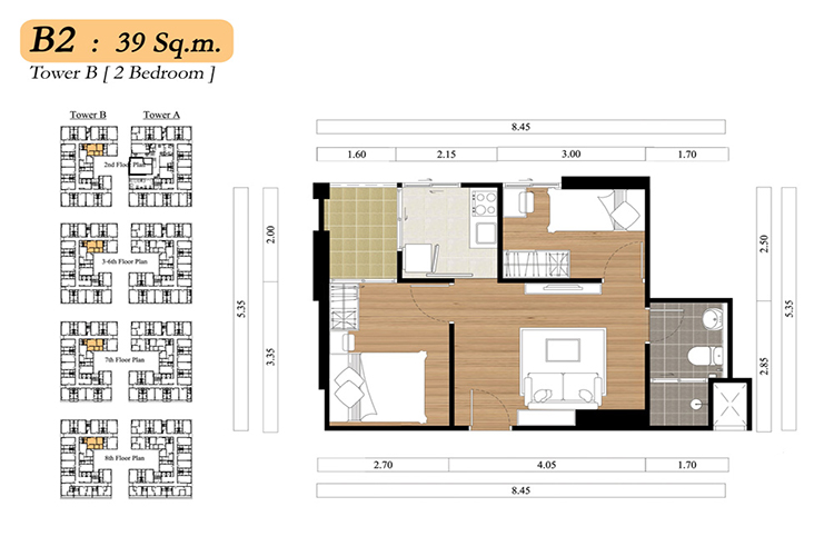 2 Bedroom ในโครงการ เดอะ วันพลัส @ศรีนครินทร์, ภาพที่ 4