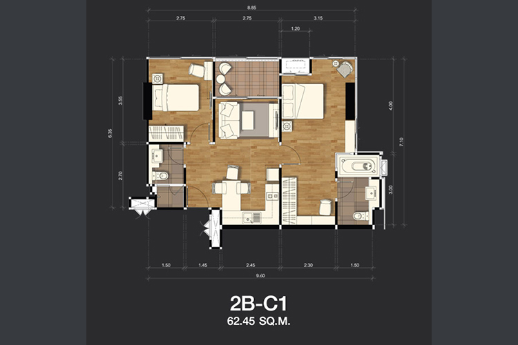 2 Bedroom ในโครงการ เดอะโคสต์ แบงค็อก, ภาพที่ 4