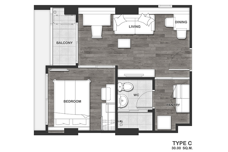 1 Bedroom ในโครงการ ดิ เอ็กซ์เซล กรูฟ ลาซาล 52, ภาพที่ 4