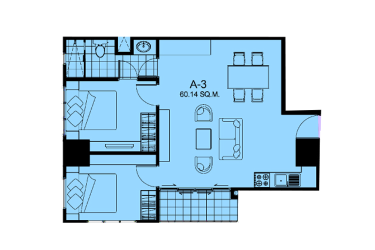 2 Bedroom  ในโครงการ บางนา เรสซิเด้นส์, ภาพที่ 4