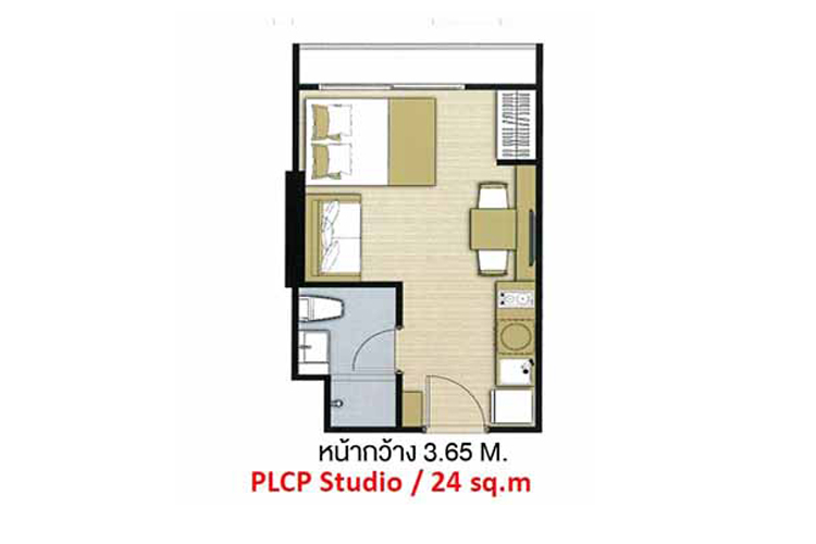 Studio ในโครงการ เดอะ พาร์คแลนด์ จรัญ-ปิ่นเกล้า, ภาพที่ 4