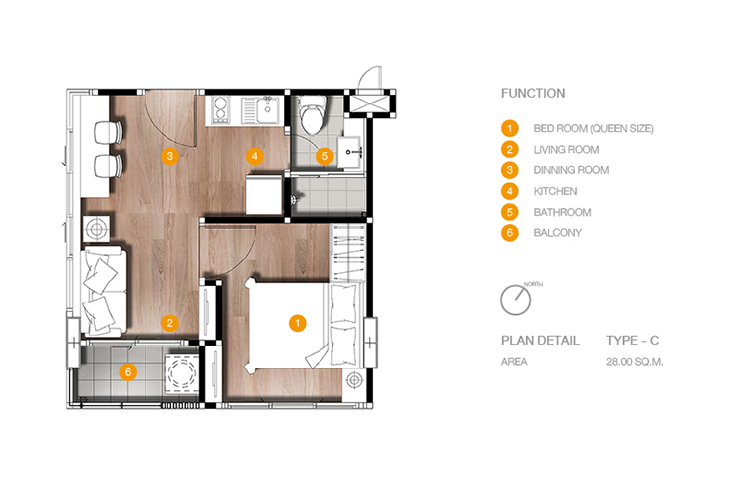 1 Bedroom ในโครงการ โมทีฟ คอนโด แจ้งวัฒนะ, ภาพที่ 4