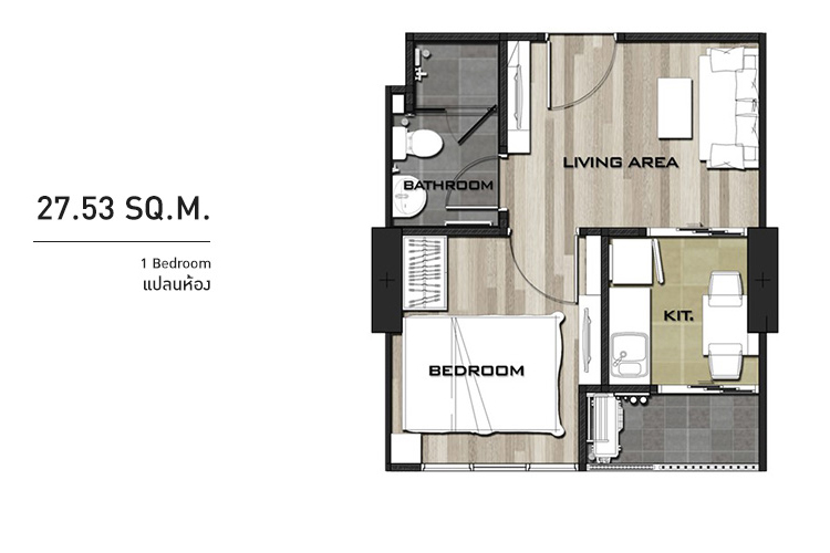 1 Bedroom ในโครงการ เมโทร สกาย บางซ่อน อินเตอร์เชนจ์, ภาพที่ 4