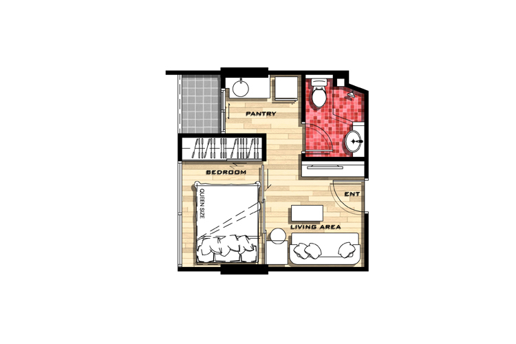 1 Bedroom ในโครงการ ไลบรารี่ เฮ้าซ์ ประชาอุทิศ, ภาพที่ 4