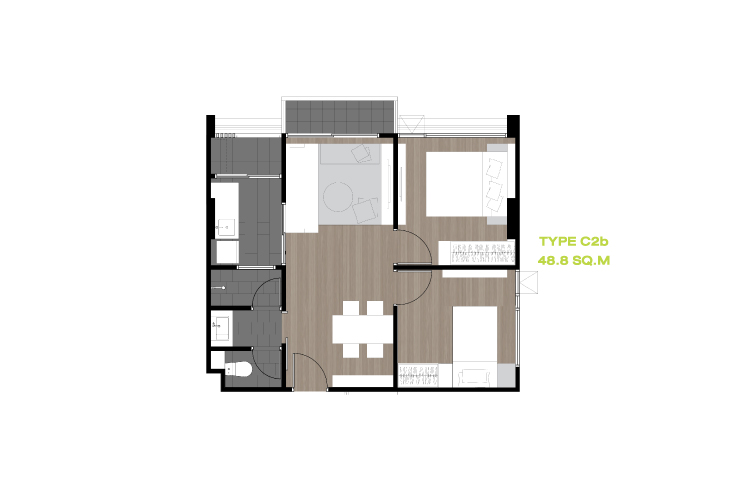 2 Bedroom (ขายแล้ว) ในโครงการ เอสต้า บลิซ, ภาพที่ 4