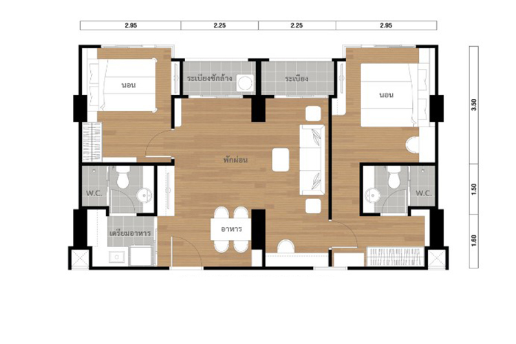 2 Bedroom ในโครงการ ลุมพินี เพลส บรมราชชนนี - ปิ่นเกล้า, ภาพที่ 4