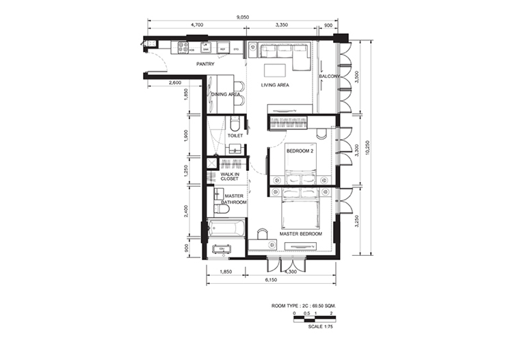 2 Bedroom ในโครงการ เซอร์เคิล เอส สุขุมวิท 12, ภาพที่ 4