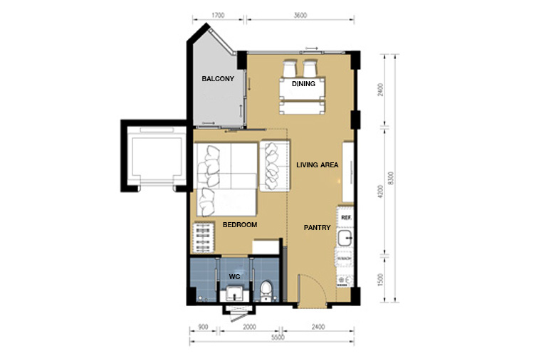 1 Bedroom ในโครงการ เดอะ เครสท์ ซานโตรา หัวหิน, ภาพที่ 4