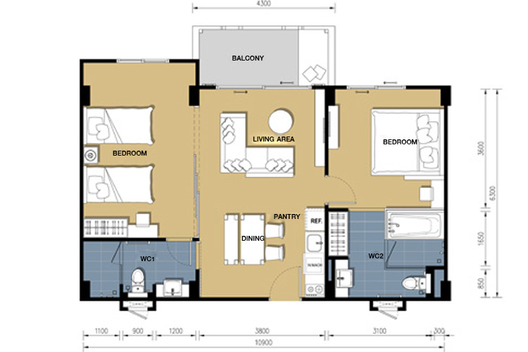2 Bedroom ในโครงการ เดอะ เครสท์ ซานโตรา หัวหิน, ภาพที่ 4