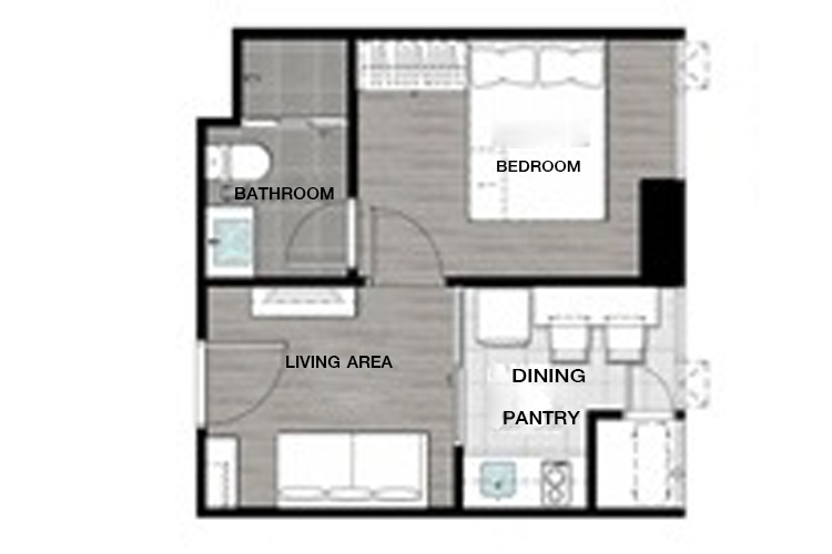 1 Bedroom (ขายแล้ว) ในโครงการ เซ็นทริค ซี พัทยา, ภาพที่ 4