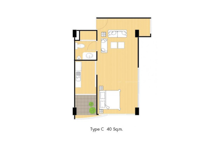 1 Bedroom ในโครงการ แฮปปี้ คอนโด หลักสี่-ดอนเมือง, ภาพที่ 4