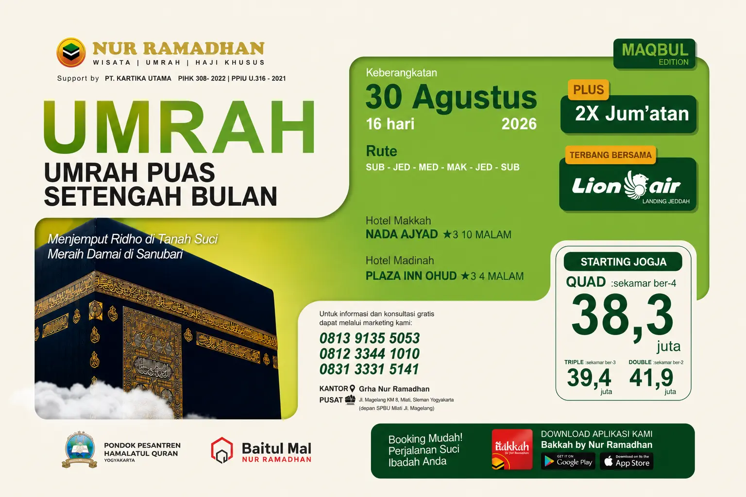 Program Umrah 16 Hari 30 Agustus