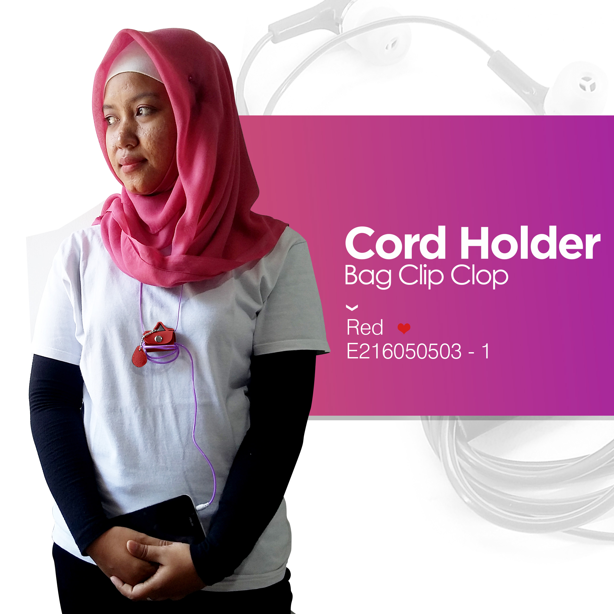 Cord Holder Red Bag Clip Clop0