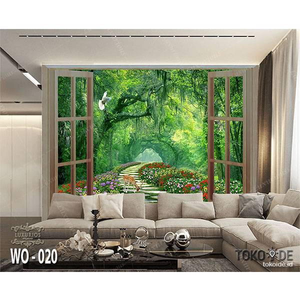 3d Wallpaper Custom Wallpaper Dinding Pemandangan Alam Luar Jendela Bahan Flexi Banner Motif 4 Twinpedia88 Outletz