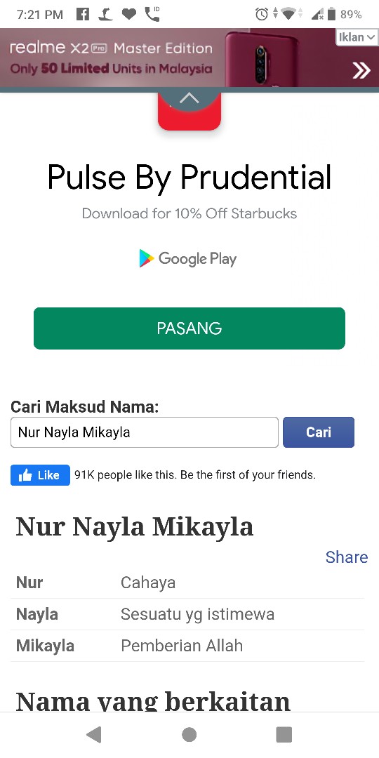 Nama Baby Ada Satu Malam Saya Bincang Dgn Suami Nama Anak