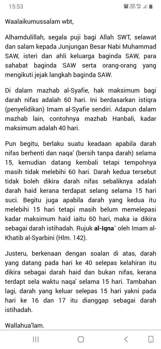 Darah Nifas Maaf Nak Tanya Ada Tak Org Yg Kat Dlm Ni Kel
