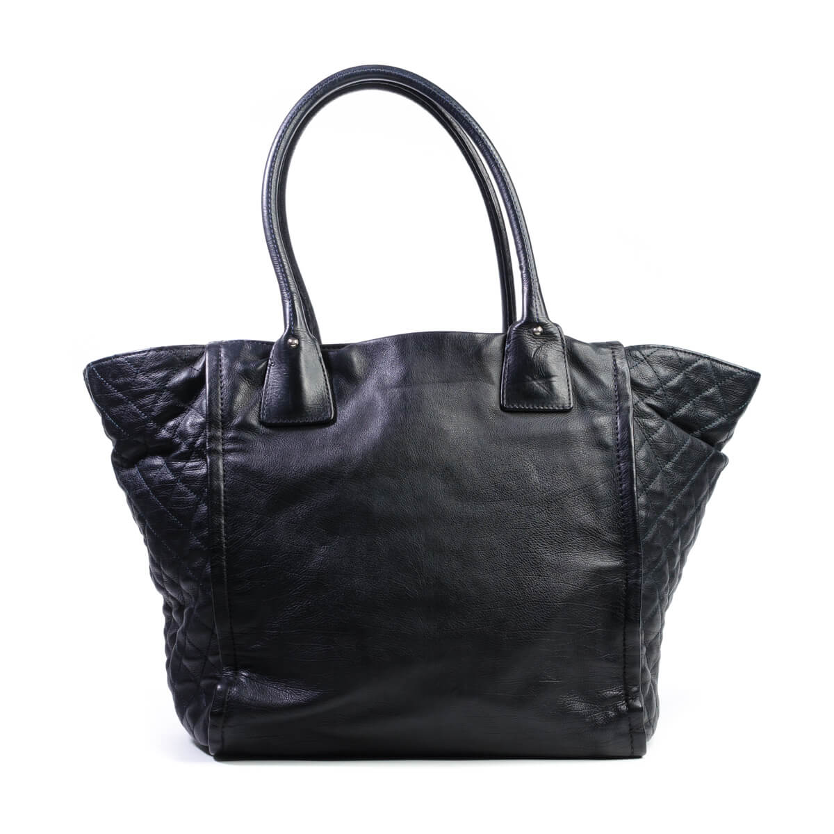 Quilted Lambskin Black Shopping Tote Bag