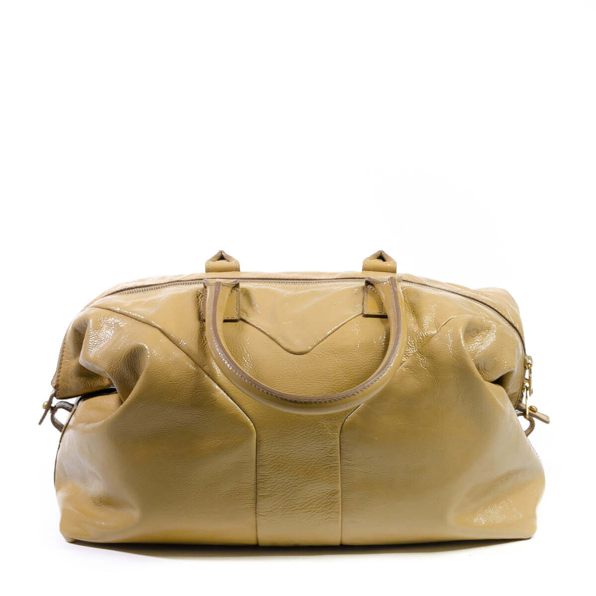 Beige Patent Leather Easy Bag