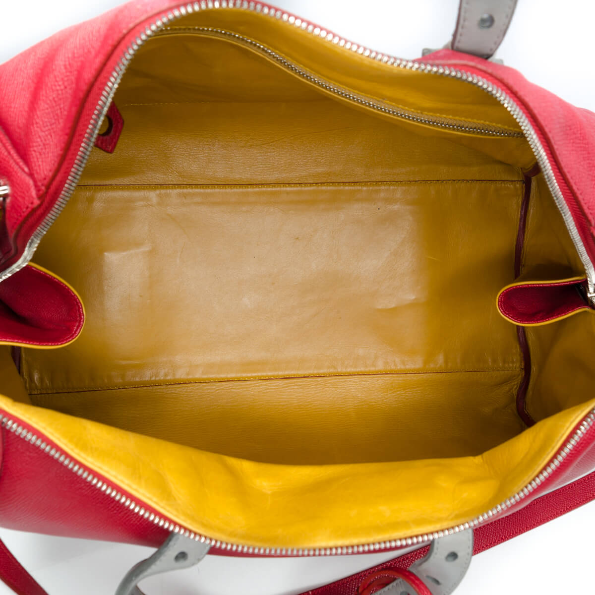 Joyce Red Leather Bowling Bag