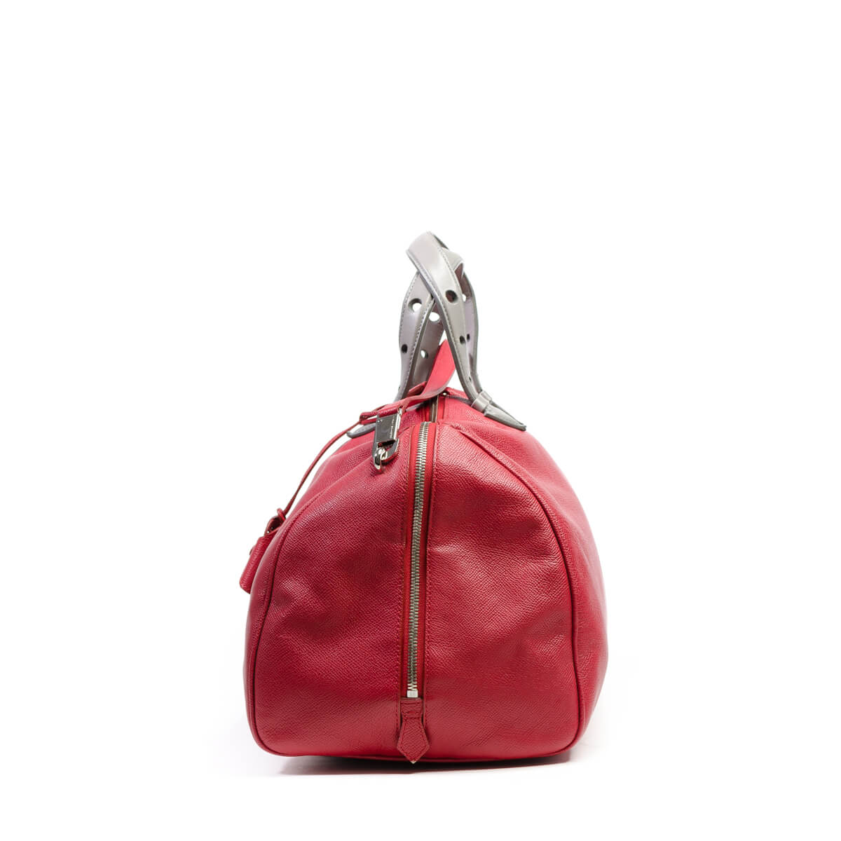 Joyce Red Leather Bowling Bag