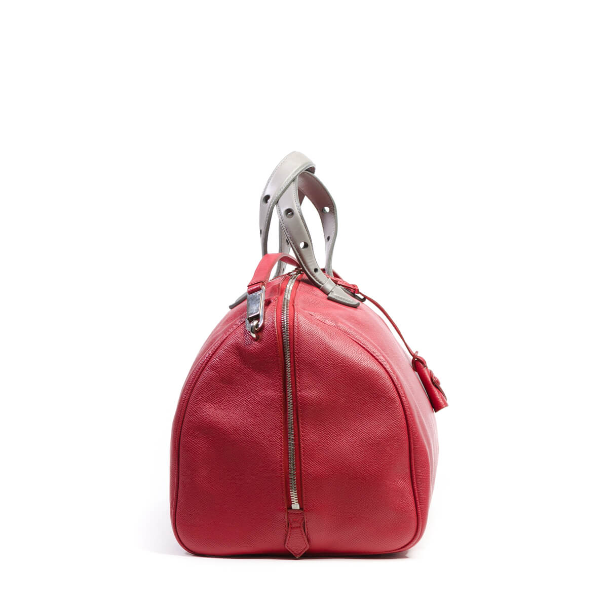 Joyce Red Leather Bowling Bag
