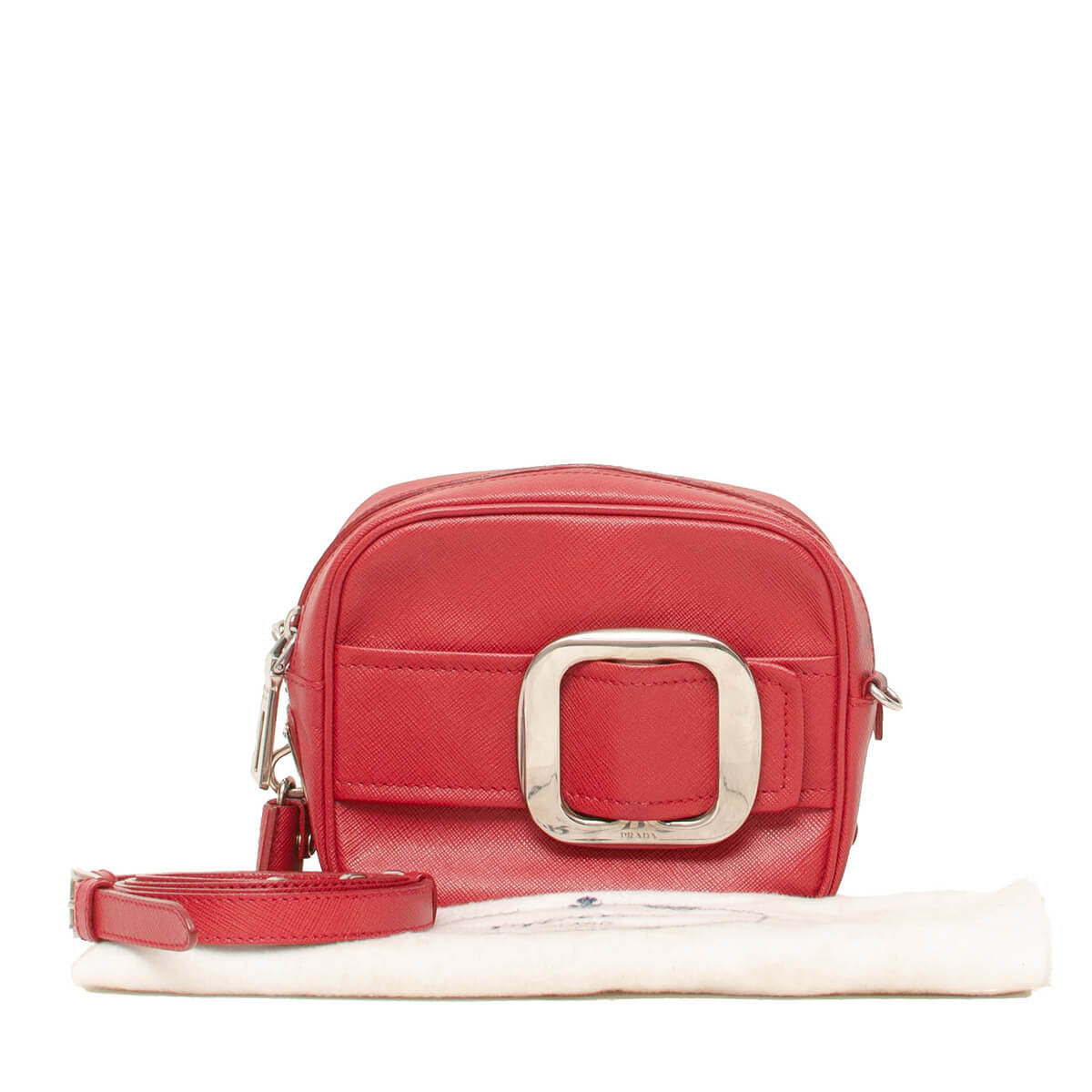 Red Messenger Leather Shoulder Bag