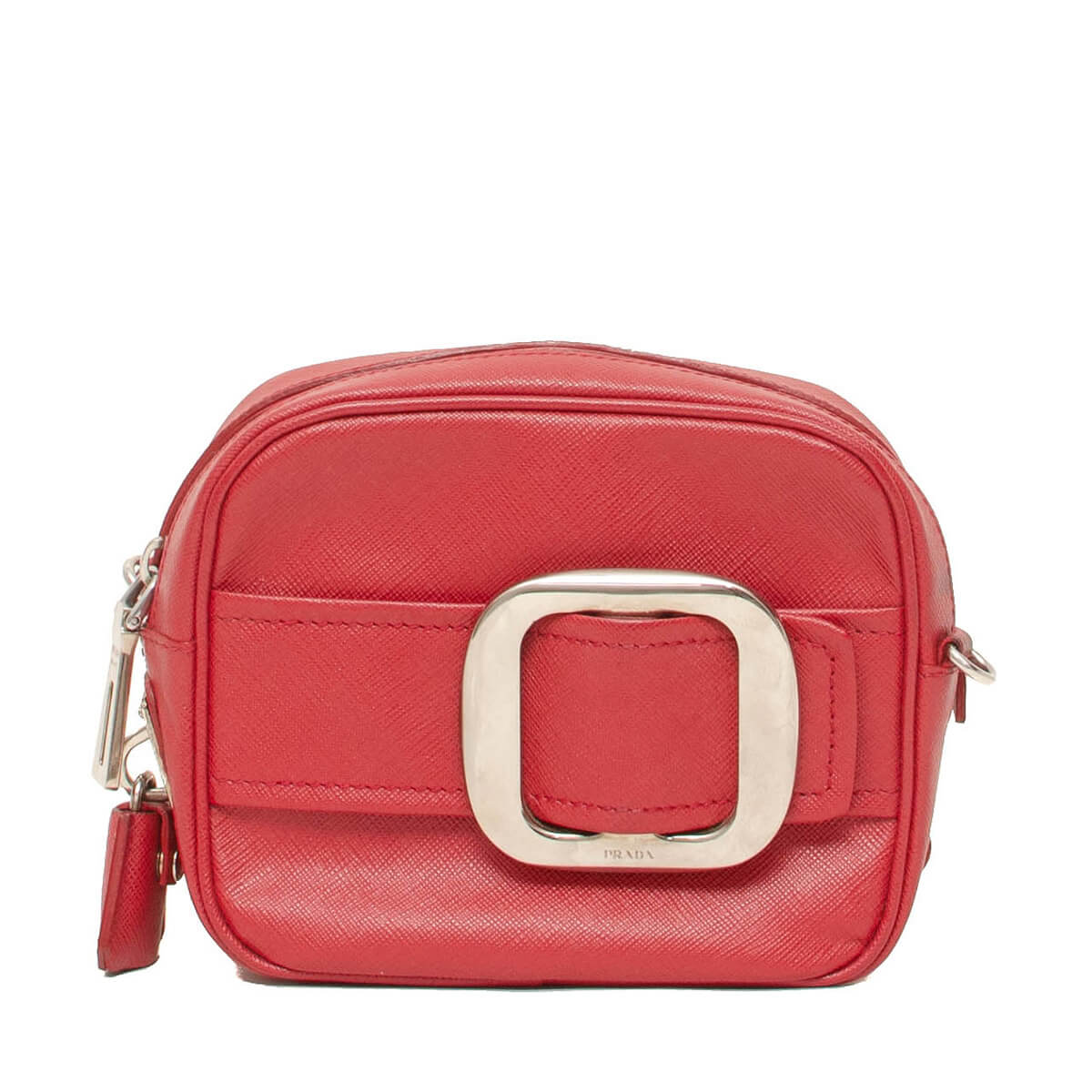 Red Messenger Leather Shoulder Bag