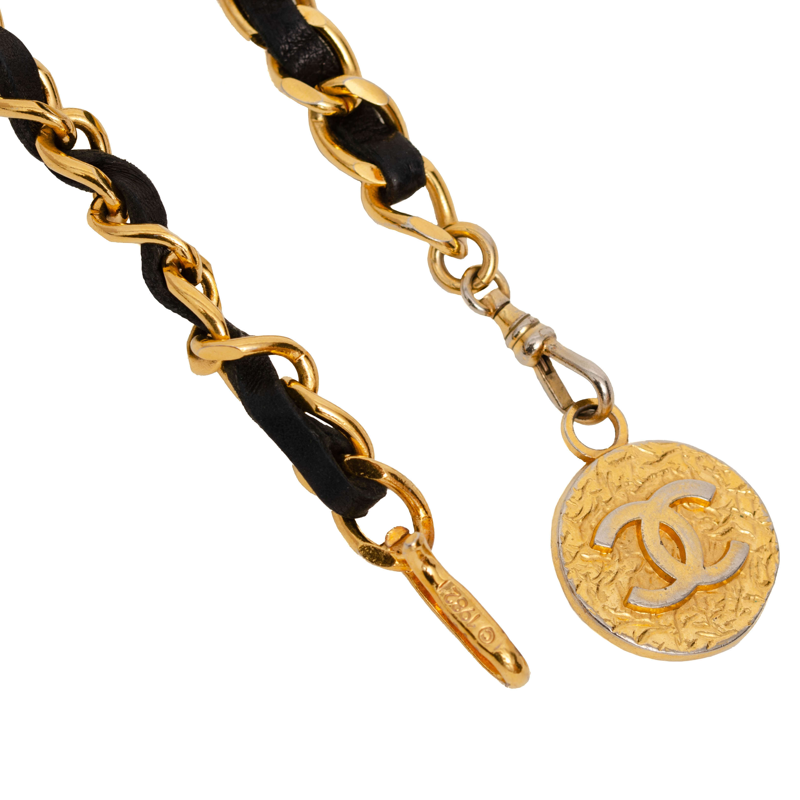 Vintage Chain Belt Ladies Leather and Gold Plating