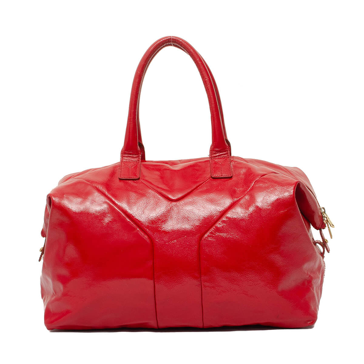 Easy Y Zip Patent Leather Red Tote Bag