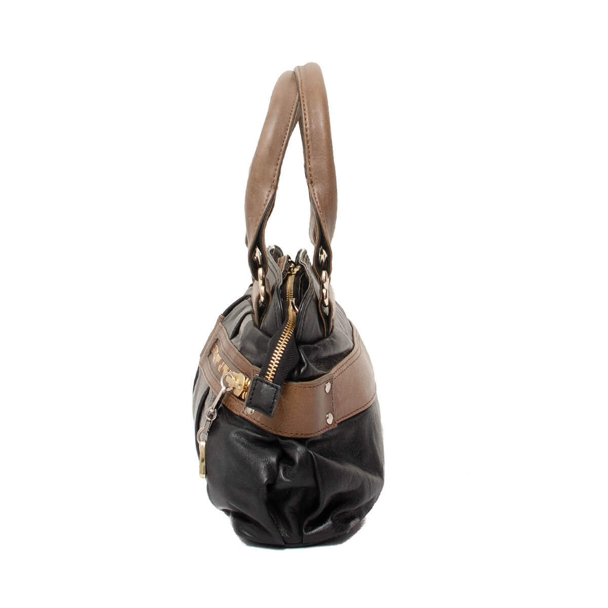 Daytripper Black and Brown Leather Shoulder Bag