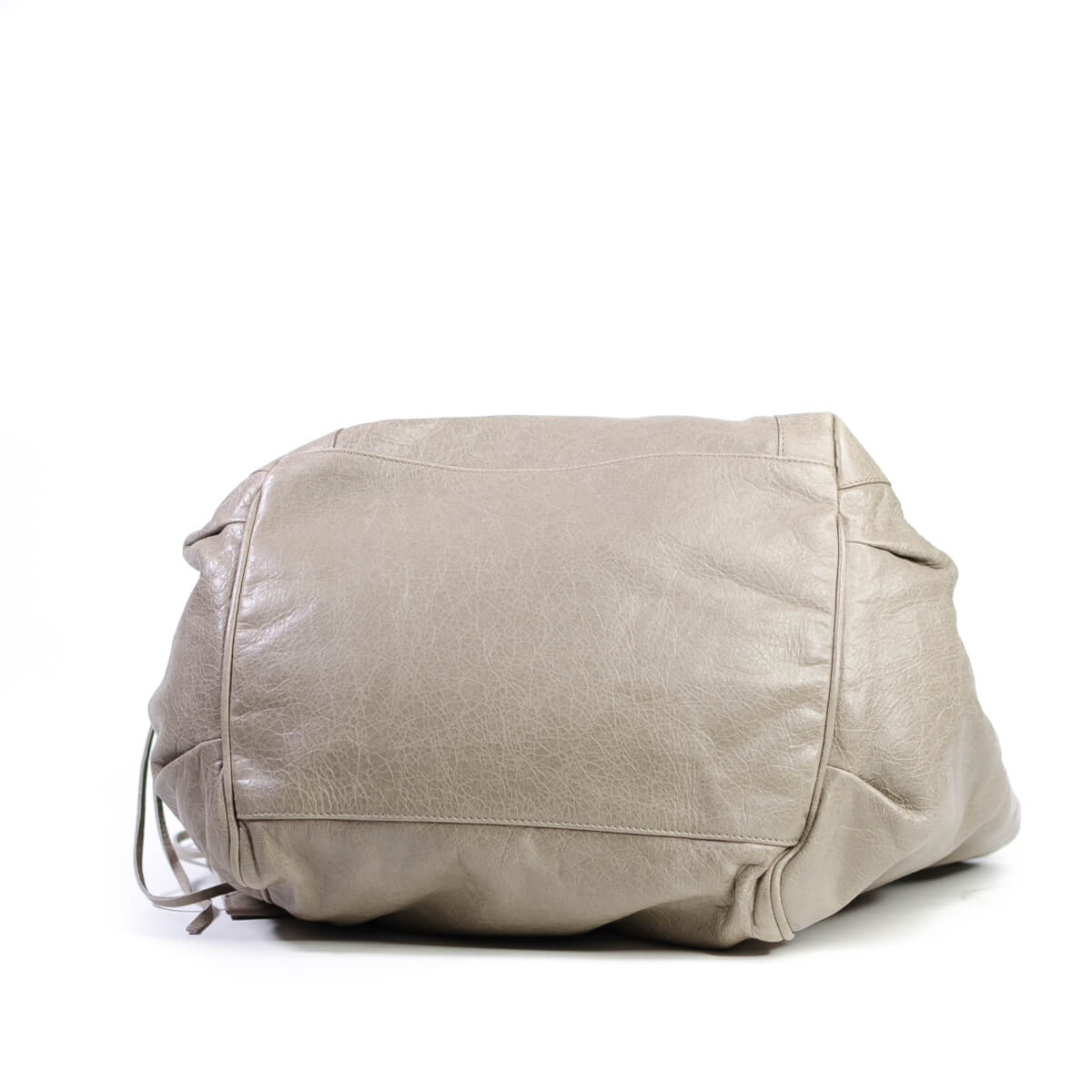 Sunday Classic Light Gray Greige Leather Tote