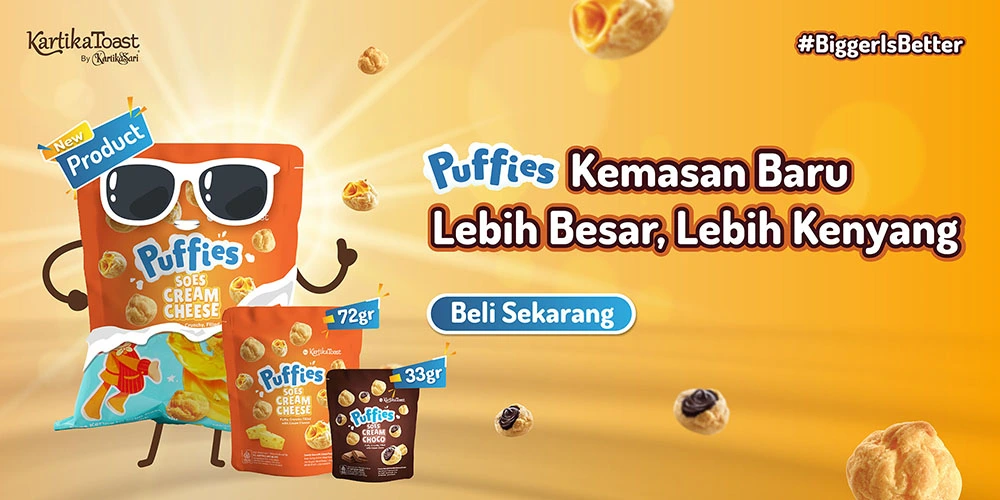 Cobain Puffies Kartika Sari dengan Kemasan Baru, Harga Lebih Murah di PaxelMarket!
