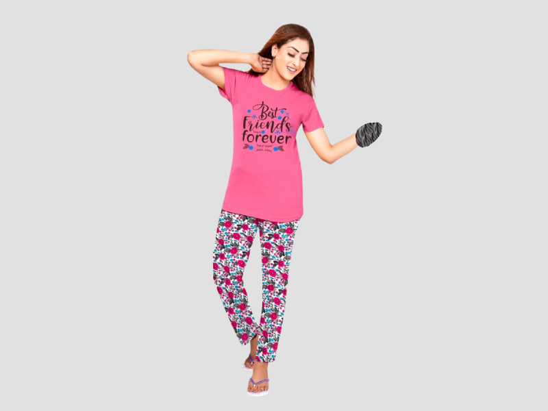 Floral printed pyjama set for women nightwear