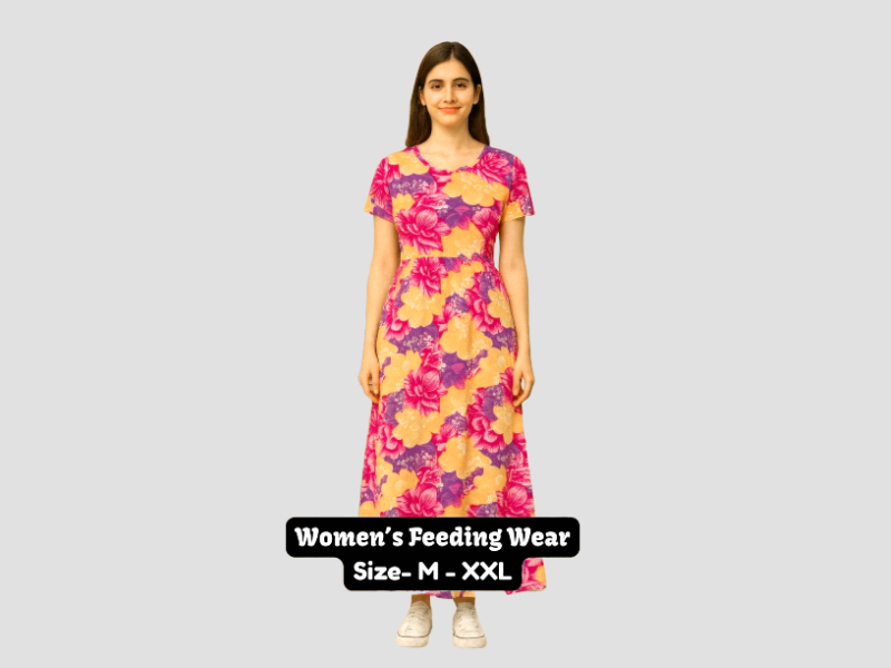 Floral printed women feeding wear for maternity use