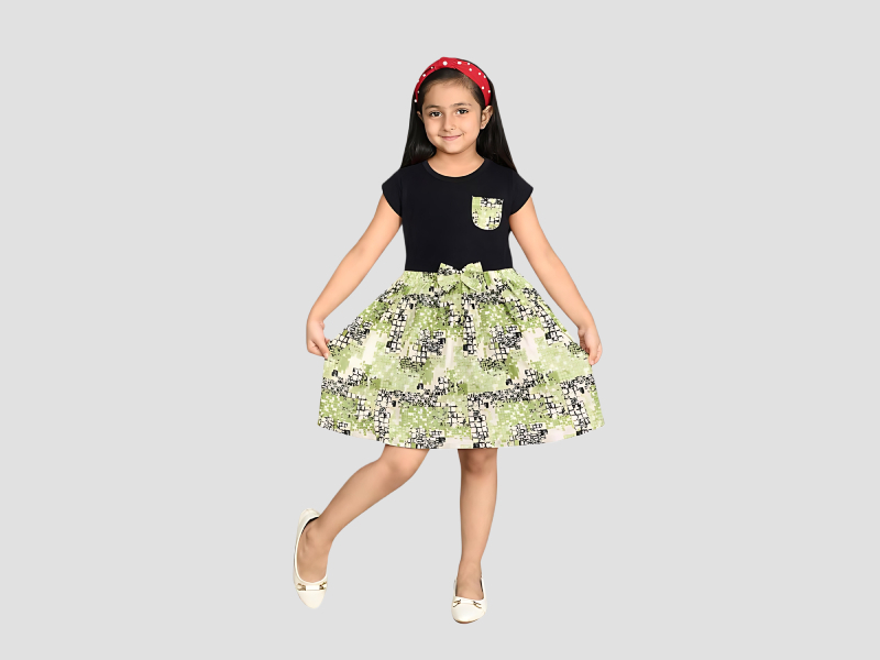 Kids frock dress for girls in soft breathable cotton fabric