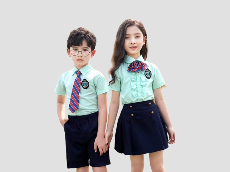 School uniform set for students in durable cotton fabric