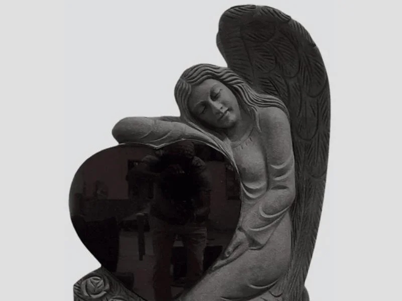 Heart Shape Angel Granite Monuments – Premium Carved Memorial Designs