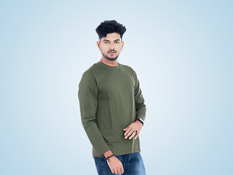 Men’s Cotton Full Sleeve T Shirt For Everyday Comfort - 180 GSM