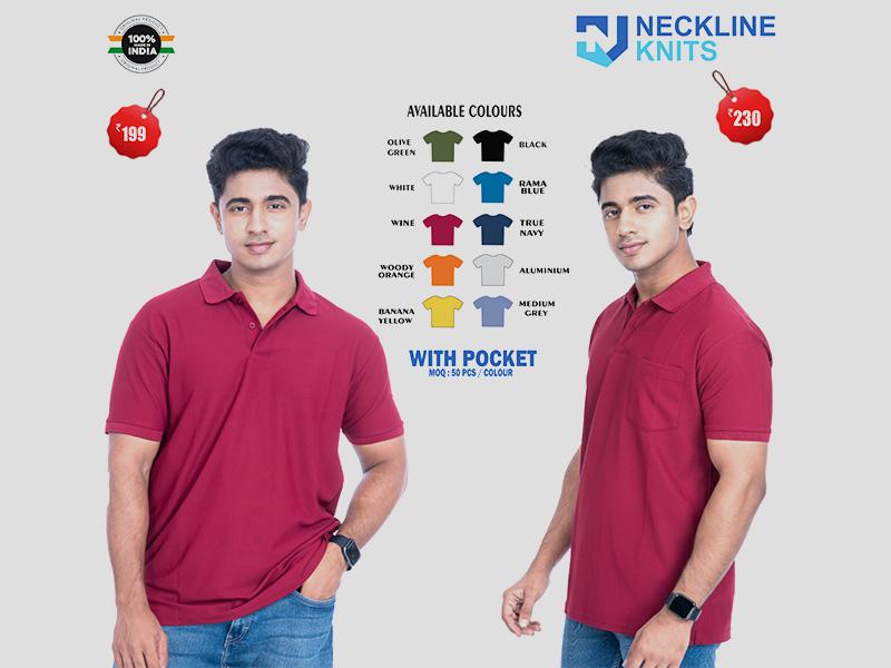 Men’s Cotton Polo T Shirt With Pocket Premium