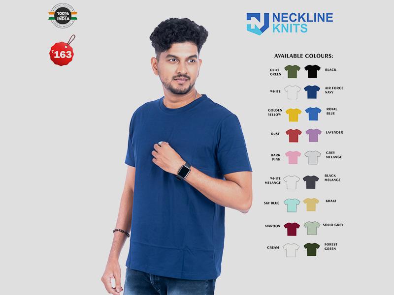 Men’s Cotton Round Neck T Shirt for Casual Wear