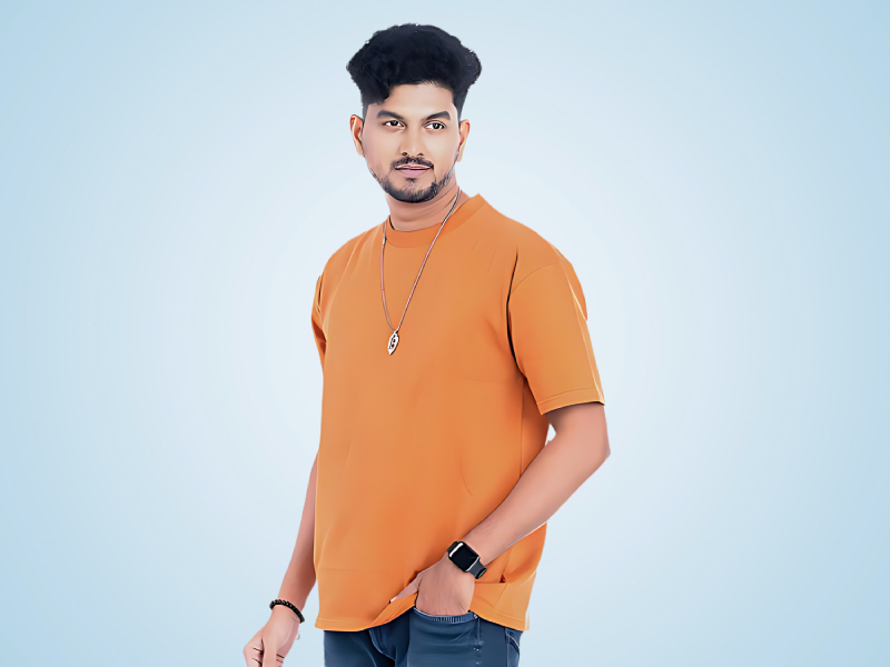 Men’s Oversized Cotton Round Neck T Shirt for Casual Wear - 240 - 250 GSM
