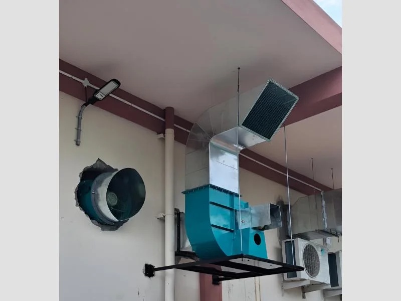 Wall Mount Stand with Blower Unit and Axial Fan System