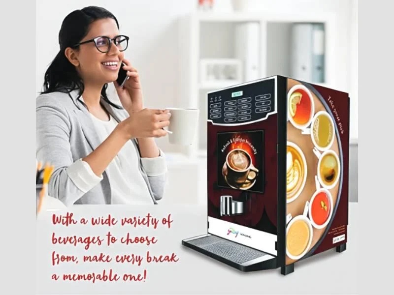 6 lane coffee vending machine for office beverage service