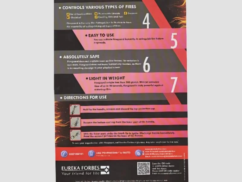 Fire Guard Wall Mounted Fire Extinguisher Industrial Use