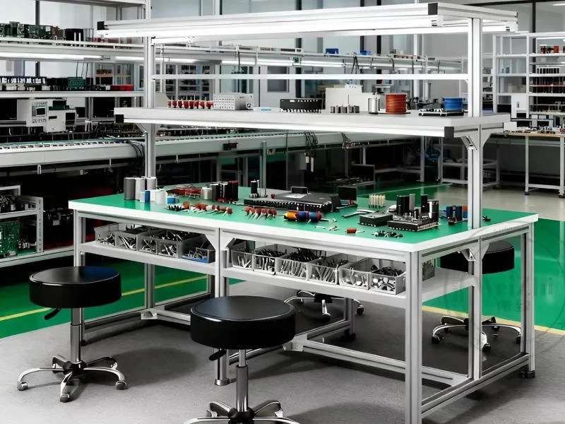 ESD Double side worktable with light