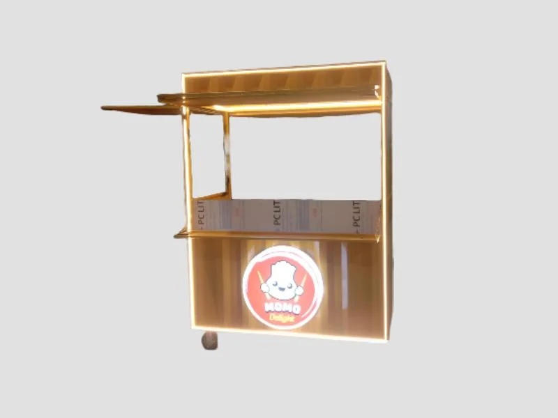 Food Wheels Commercial Serving Cart For Street Food Vendors