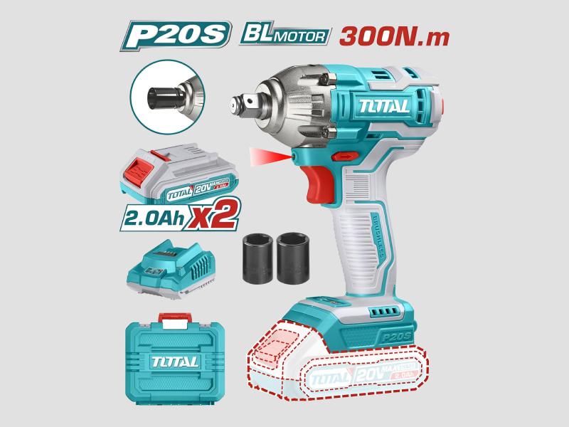 Total 20V Lithium-Ion Impact Wrench - TIWLI2038